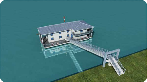 低落差摇臂式取水泵船（浮坞）