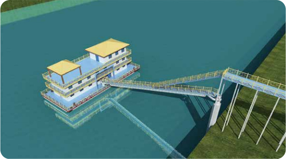 高落差摇臂式取水泵船（浮坞）